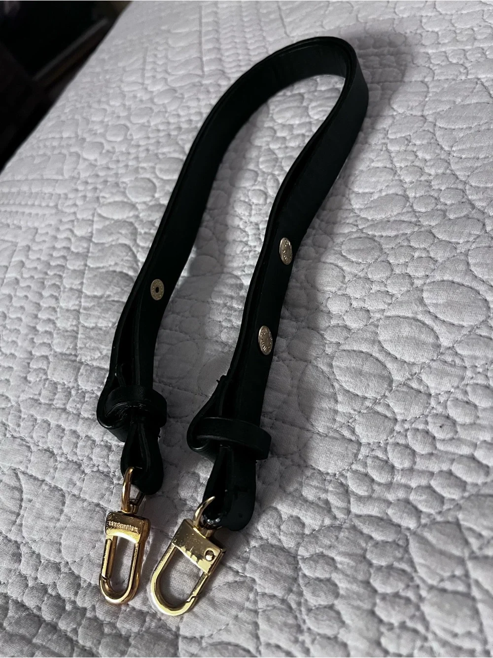 Black  Crossbody bag Strap with Gold Hardware